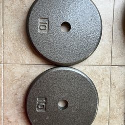 Weight Plates Iron 10 Lb Fitness Gym Training Body Building Strength