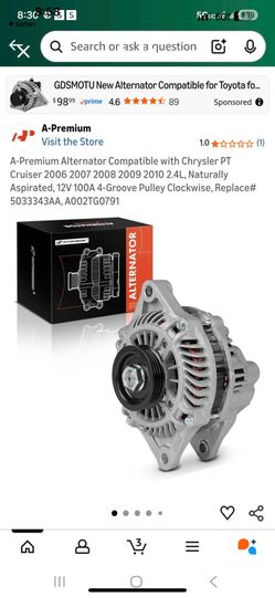 Alternator 2006-2010 Chrysler PT Cruiser 2.4L, 2-11230