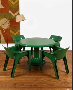 Vintage Mid Century Modern Table / Chair Set by Vico Magistretti for Artimide