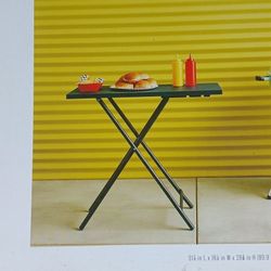 Steel Rectangle Multi-tier Folding Portable Side Table,