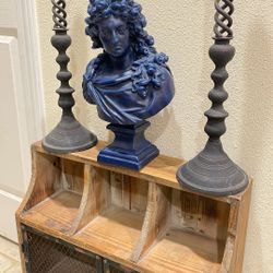 LARGE LOUIS XIV WAX BUST CANDLE.