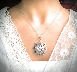 Womens Handmade Sterling Silver Pendant Necklace