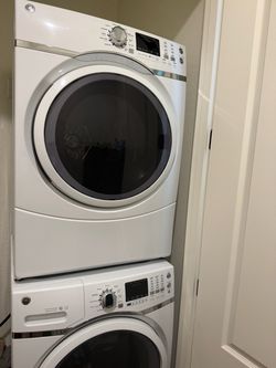 GE Stacked Washer and Dryer Set