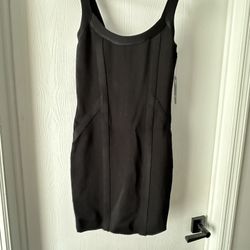 Guess Brand Mirage Body Mapped Jet Black Dress NWT Small.