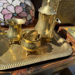 Brass Tea And Creamer Set
