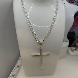 925 sterling silver chain and pendant 24” Italian cadena y dije de plata Italiana Alta calidad 24”