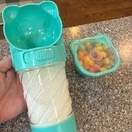 Pet Water Bottle with Snack Container