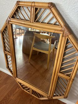 Vintage bamboo mirror