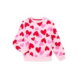 Girls Valentine's Day Long-Sleeve Graphic Fleece Sweatshirt, Size: 4-5