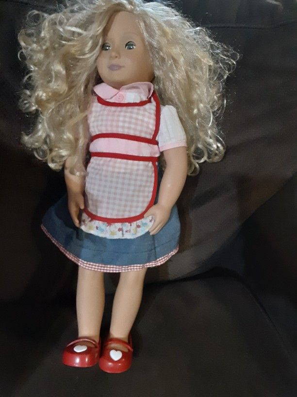 Our Generation Blond Doll Plus Complete Outfit And Red Heart Shoes