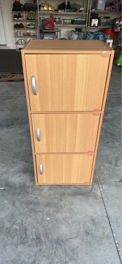 3-Door Wood Laminate Storage Cabinet