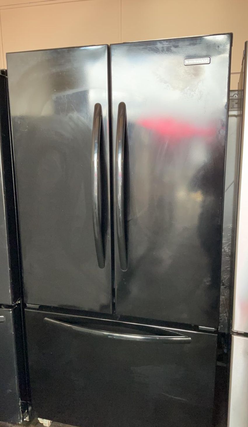 Kitchen Aid 3-Door Black Refrigerator
