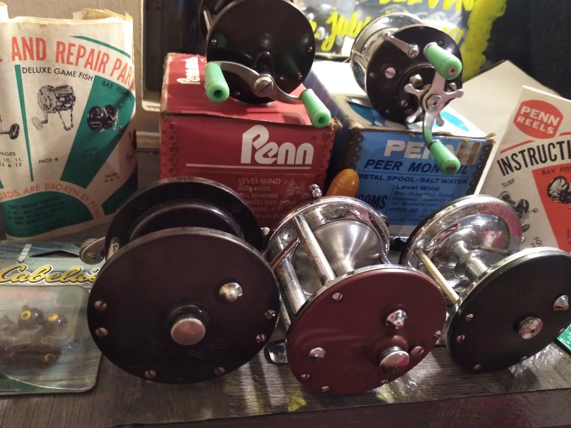 Vintage 21 Level Winding Fishing Reels 2 Level Whining Fishing Reels Penn 209 MS