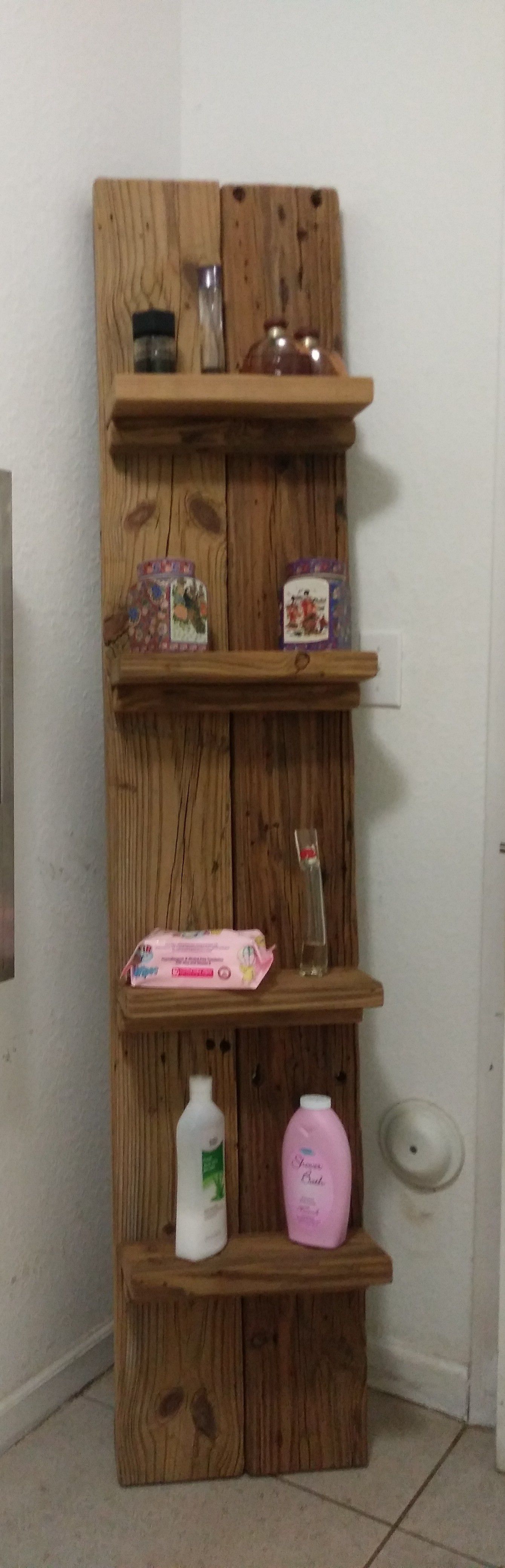 Wooden shelf. Driftwood texture.