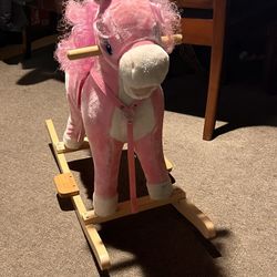 Qaba Plush Rocking Horse 2-3  Years for  Olds with Realistic Sounds