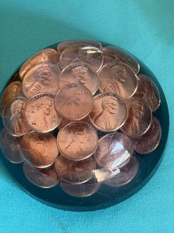Lucite or acrylic coin decor