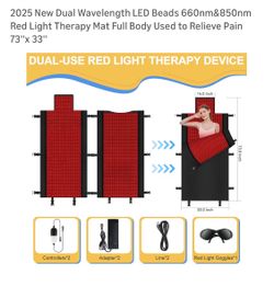 Full Body Red Light Therapy Mat 73” x 33”