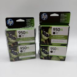 Lot of 4× HP 950XL Black Original Ink Cartridges – Brand New