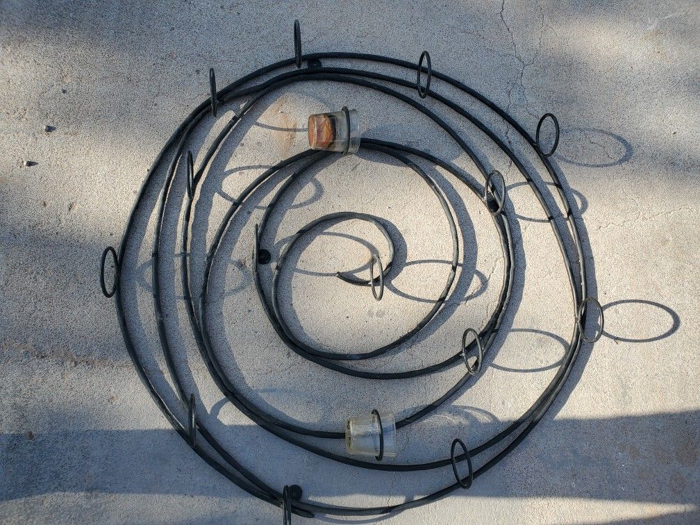 HANGING METAL CANDLE HOLDER DECOR 36" ROUND