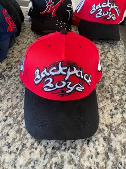 Backpack Boyz Embroidered Script Snapback Hat - Red/Black