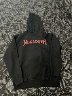 Megadeth black hoodie with red logo, and back print