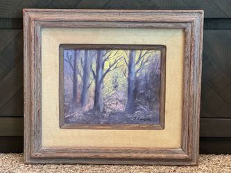 Incredible Vintage c1960's Tonalist Forest Oil Painting signed "J. Cooper"