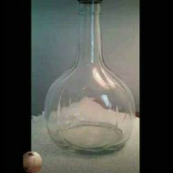 Unique Vintage 1934 Owens-Illinois Pumpkin Shape Clear Glass Bottle with Original Cap 