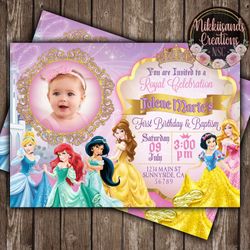 Disney Princess Birthday Party Invitations
