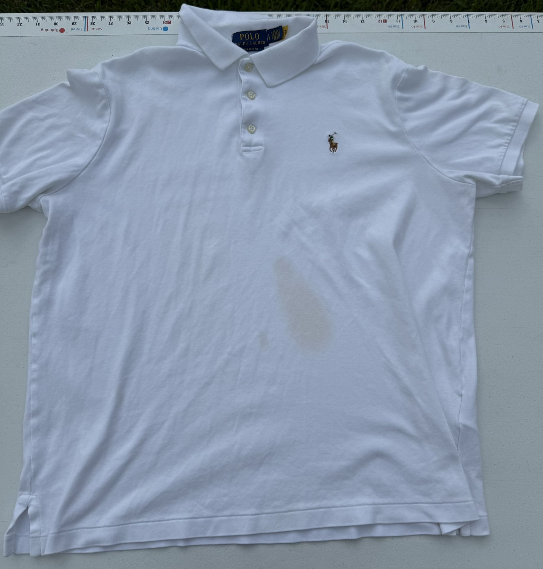 Ralph Lauren Soft White Polo (SATINED)