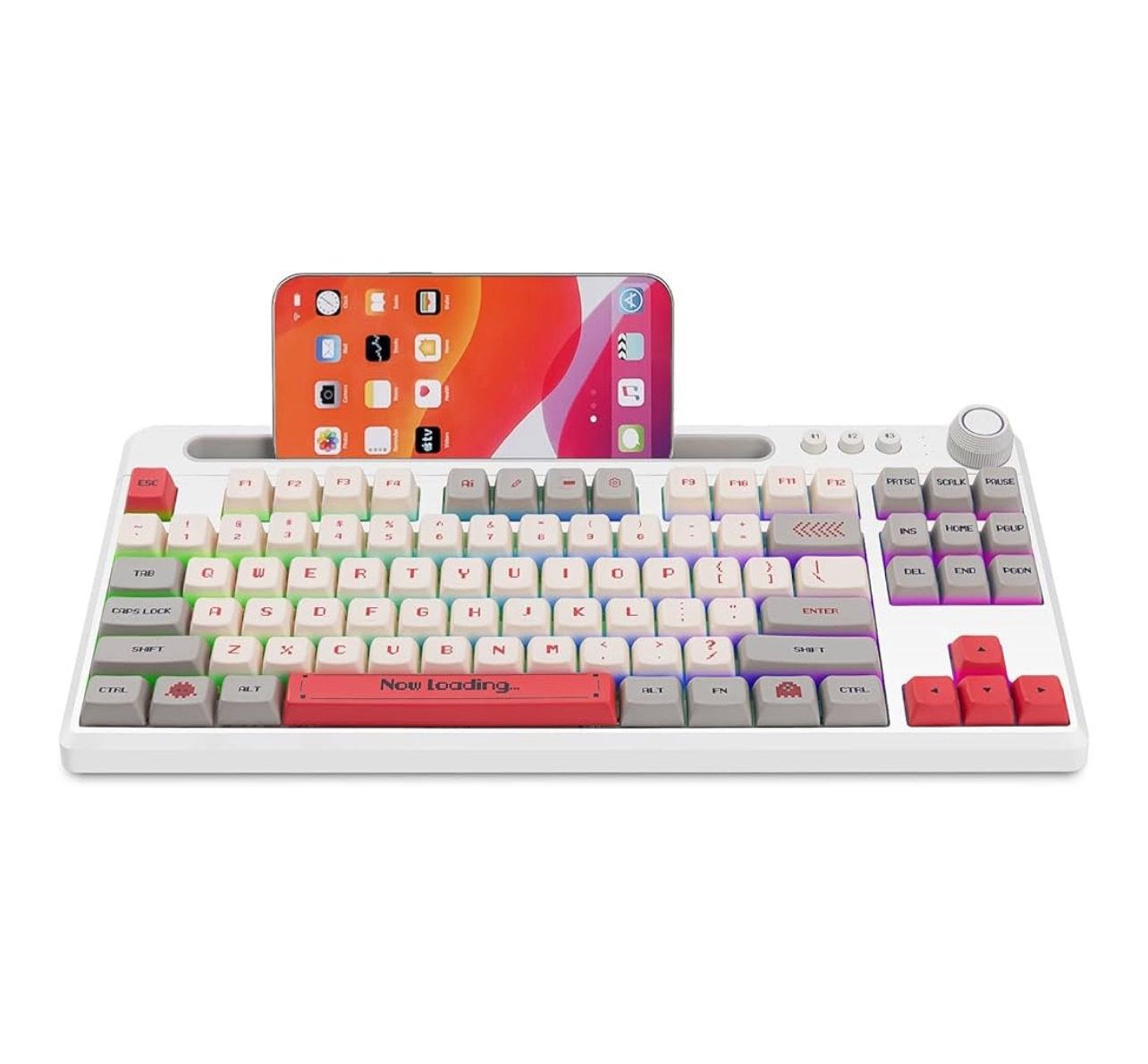 Hot Swappable Mechanical Keyboard with Phone Holder