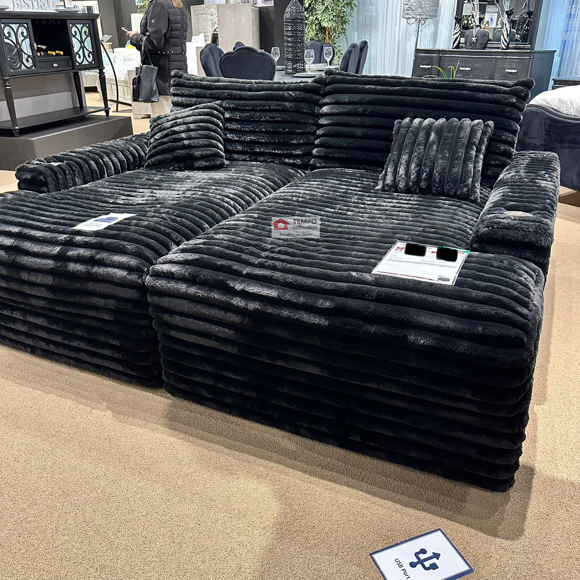 Double Chaise Sofa, Living Room Set, Sectional Sofa CORDUROY