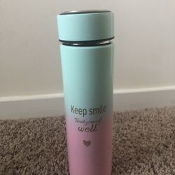  Water Bottle Insulated Water Bottle Coffee Bottle Travel Coffee Mug Flasks For Hot And And Cold Drinks 16.9 Oz 500ml Gradient Pink 