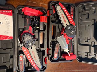 2 Tomy Vic 6 inch mini chainsaw battery