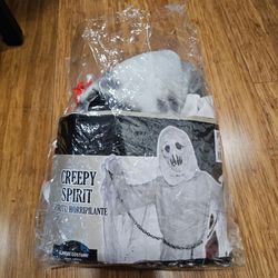 Creepy Spirit Ghost Costume Child Large 5 Piece Mask Robe Chain Gloves Shackle