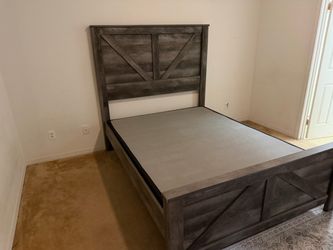 Farmhouse Style Wood Bed Frame