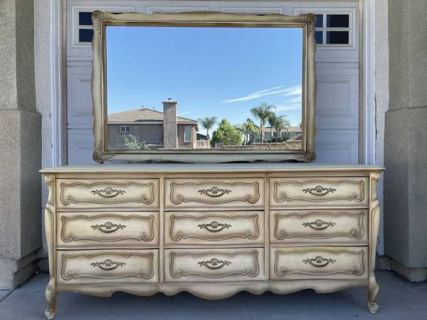 Wooden Dresser With Mirror