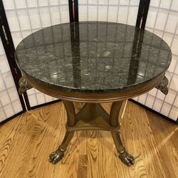 Pair Of Elegant Granite Top Side Tables