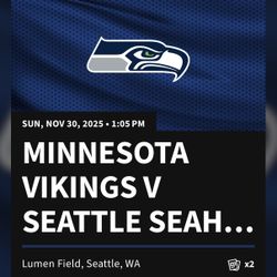 Seahawks v. Vikings 11/30 Two Tickets