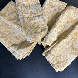 Waterford Gold Damask Table Napkins Set Of 6