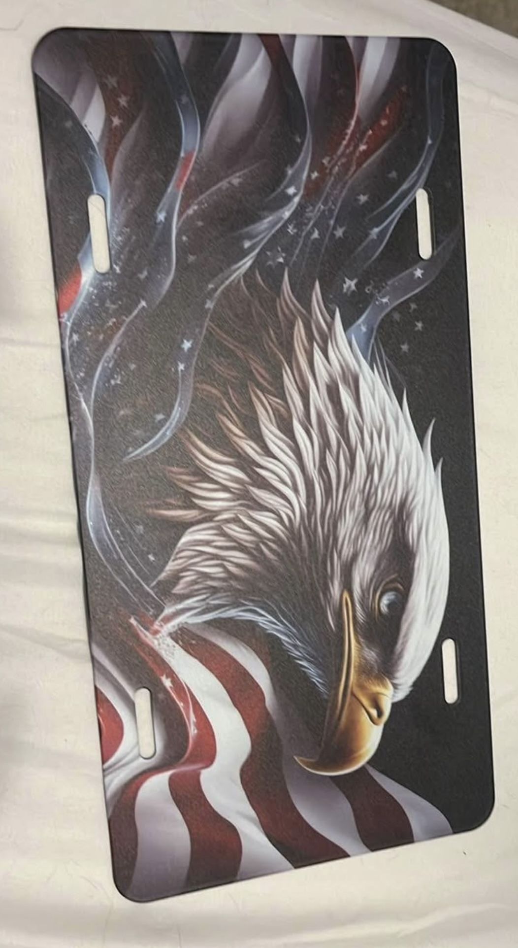 American Eagle/Flag Front License Plate