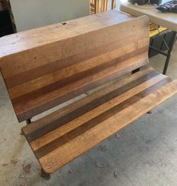 Antique School Desk double folding seat