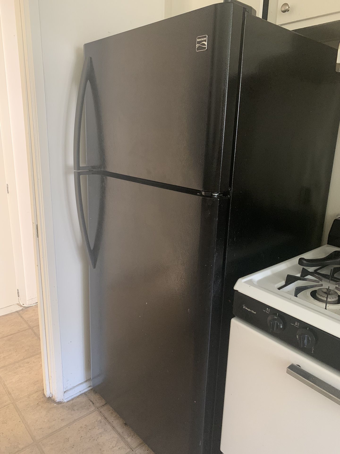 Kenmore 60509 18 cu. ft. Top Freezer Refrigerator with Glass Shelves in Black