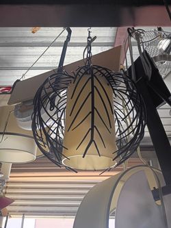 Vintage steel and acrylic indoor outdoor pendant lamp with hanging chain