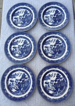 Johnson Bros Willow Blue Dinner Plates Set of 6 – England