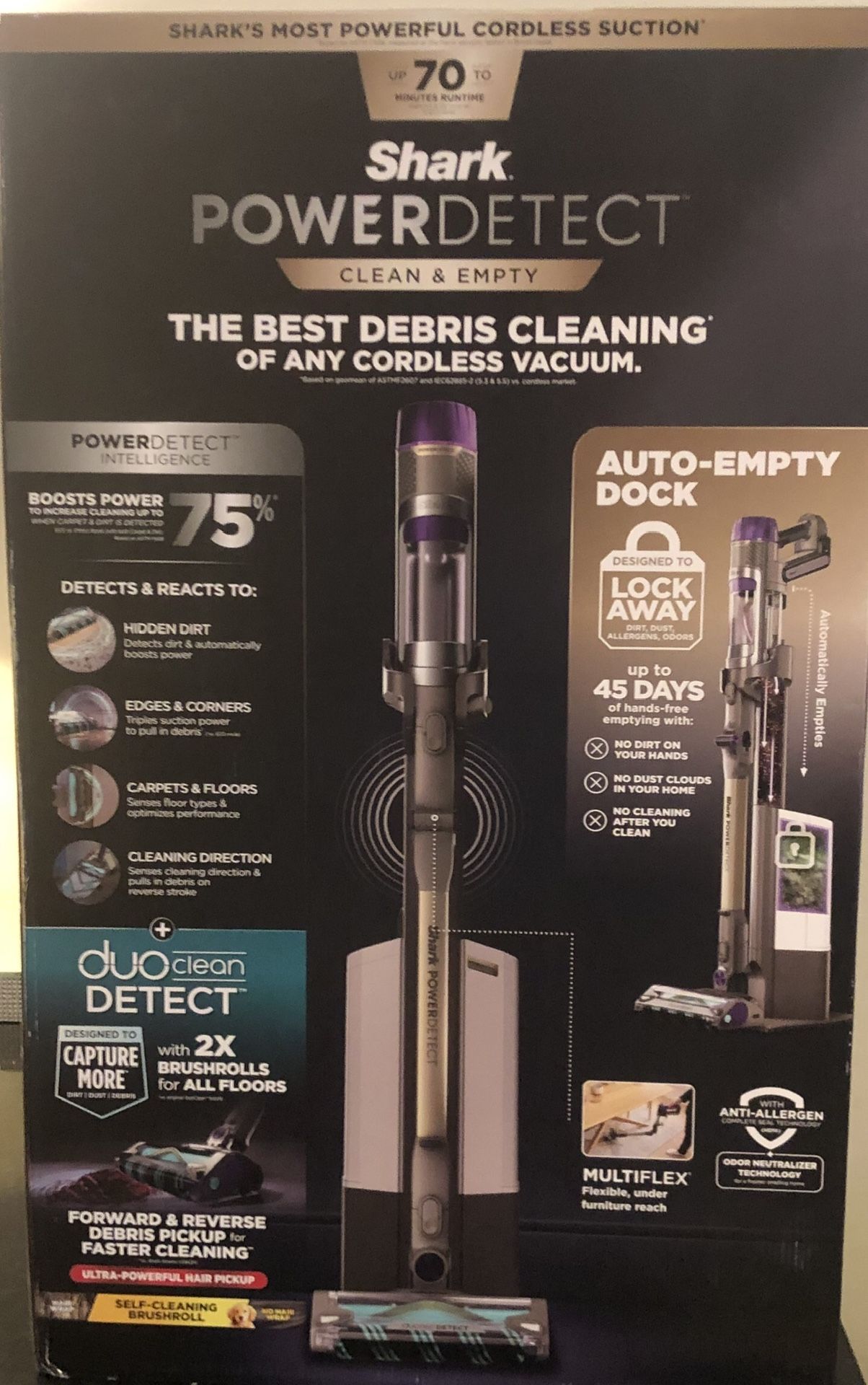 🦈 Brand New Shark PowerDetect Clean & Empty System Bagless Cordless Vacuum🔋Model #IP3251