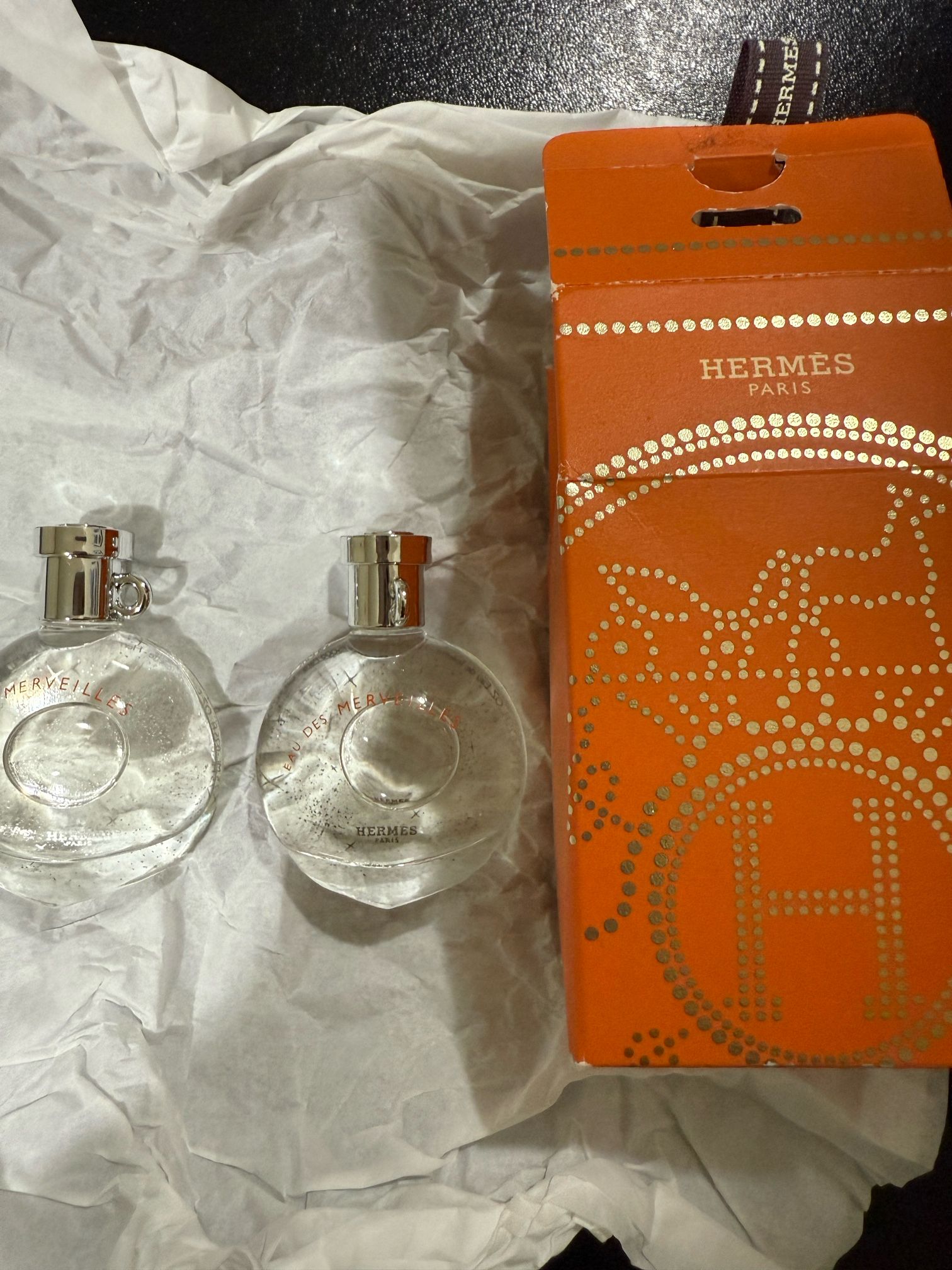 NEW Hermes EAU DES MERVEILLES mini 7.5ml/0.25oz EDT pendant bottle 2