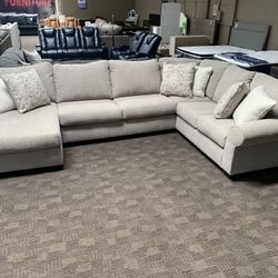 Tan Beige Sectional Couch