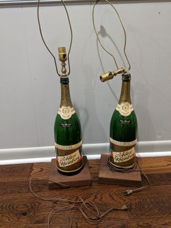 Giant Champagne Bottle Lamps