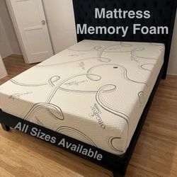 ⭐️Memory foam mattress⭐️ 💫12” inches  ✨All sizes available  🟢Queen $220 🔵Full $200 🟣Twin$190 🔴King$320 🟠Cal king$320 🚛we have delivery service 