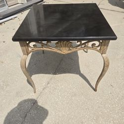 Lovely Bombay Vintage Table Black Lacquer And Iron 